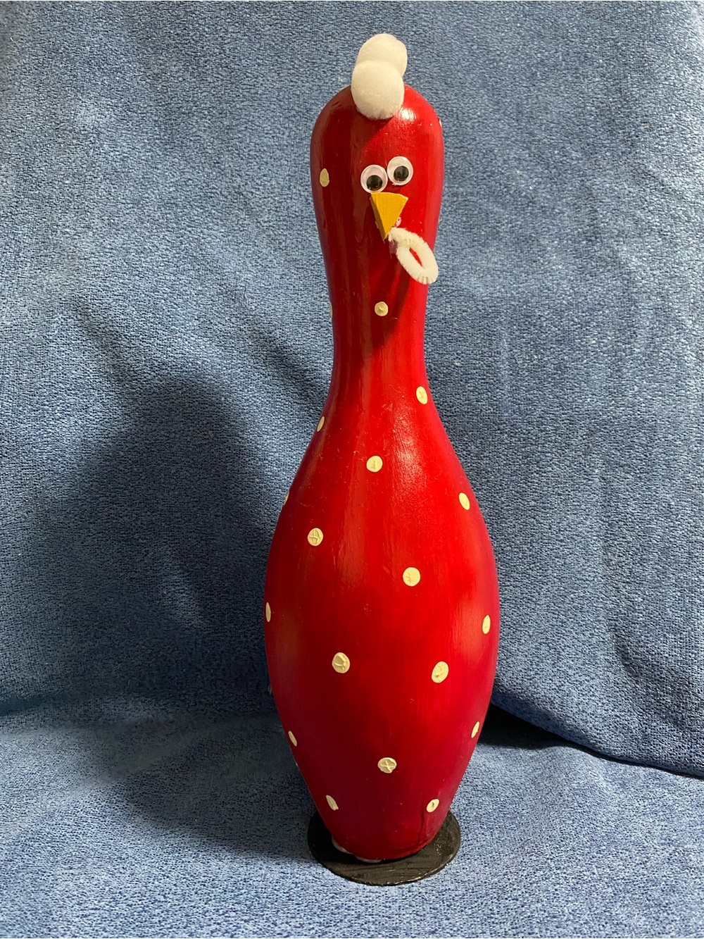 Red Polka Dot Chicken Figurine